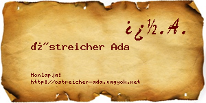 Östreicher Ada névjegykártya